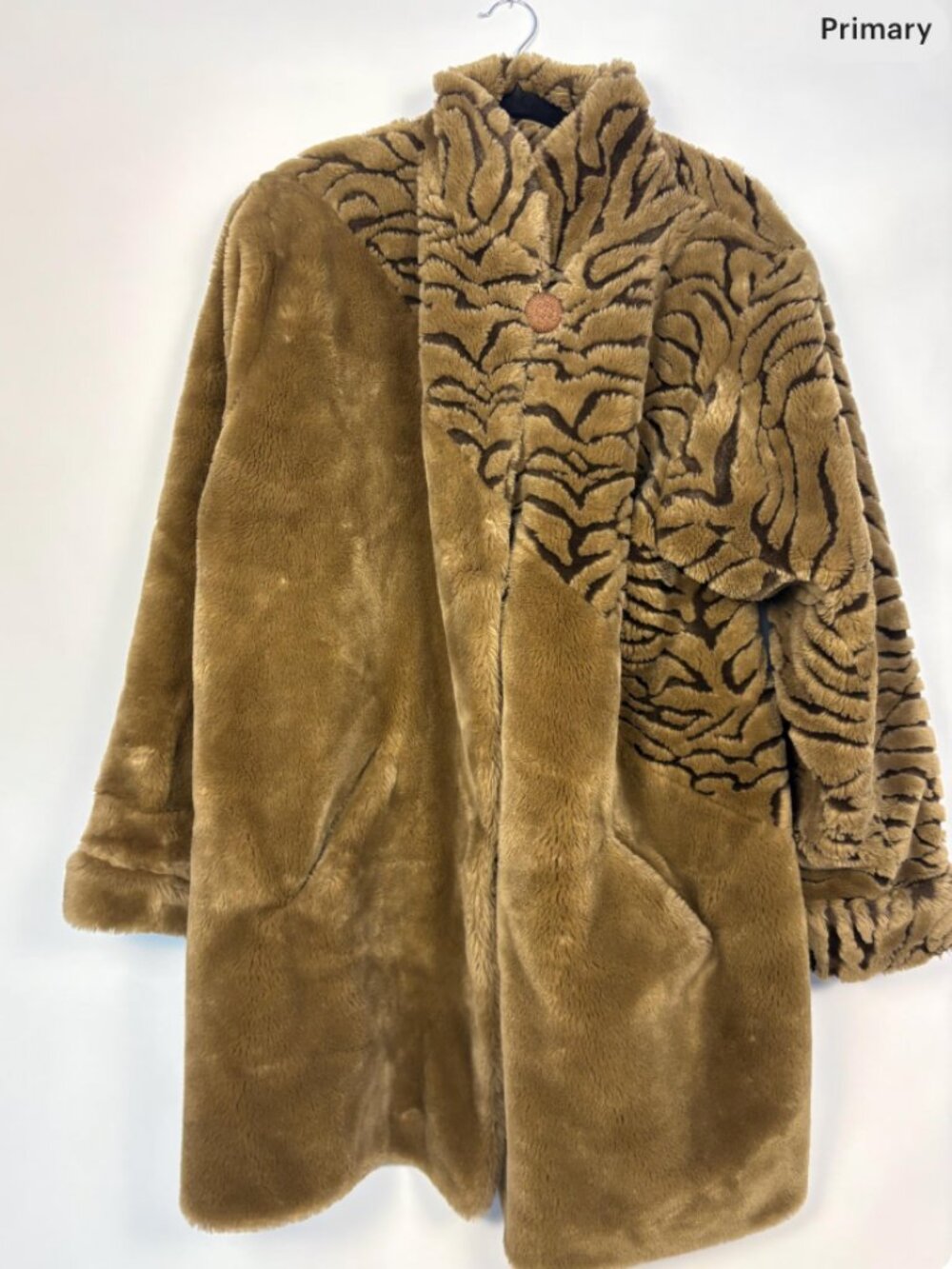 Vintage Faux Fur Tiger Stripe Winter Coat | 80s Mob Wife Style | Old Money Look